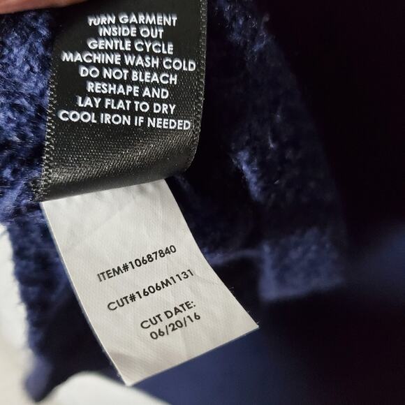 Torrid drape front dark blue waffle knit cardigan sweater Size 0 -Large - Picture 3 of 9